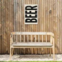 Beer - Vintage - Zwart - Beige Tuinposter op houten frame 2 cm dik klein -sfeer4
