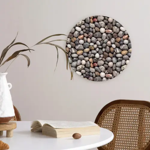 Marmer - Kleuren - Kiezels Wandcirkel plexiglas klein 852 -sfeer4