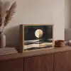 Maan - Cirkel - Goud Light Box met batterij (Wandlamp) middel -sfeer2