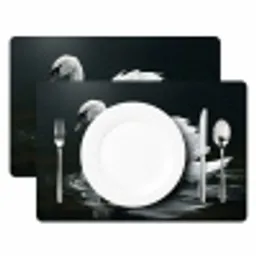 Zwaan - Water - Natuur - Realistisch - Wit Placemat vinyl groot -zzsfeer2_Kitchenyeah-website