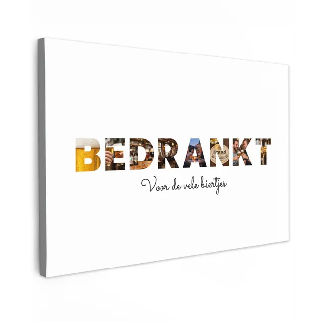 Gepersonaliseerd buiten canvas - Bedrankt - Lettercollage
