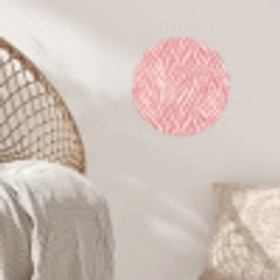 Zebra - Print - Roze Wandcirkel behangsticker klein 186 -sfeer4