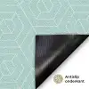 Turquoise - Patroon - Lijnen Deurmat klein 898 -antislip_NL