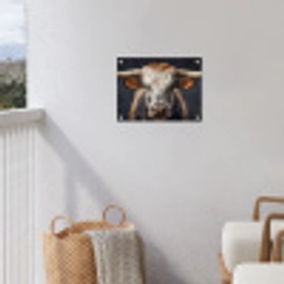 Stier - Kleurrijk - Hoorns tuinposter los doek klein -sfeer8