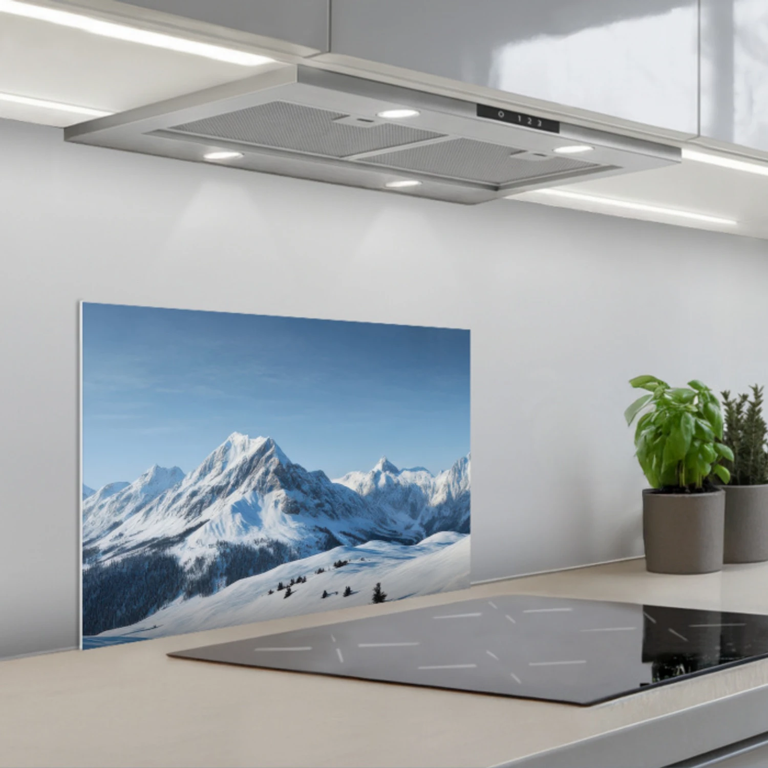 Kitchen splashback for hob - Mountains - Snow - Winter | Kitchenyeah.co.uk