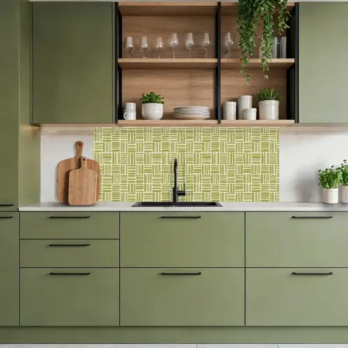 Vlecht - Patroon - Groen keuken achterwand 2 middel 871 -sfeer3