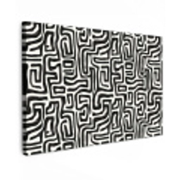 Grafisch - Lijnen - Zwart - Wit canvas 2cm klein 34 -z3d