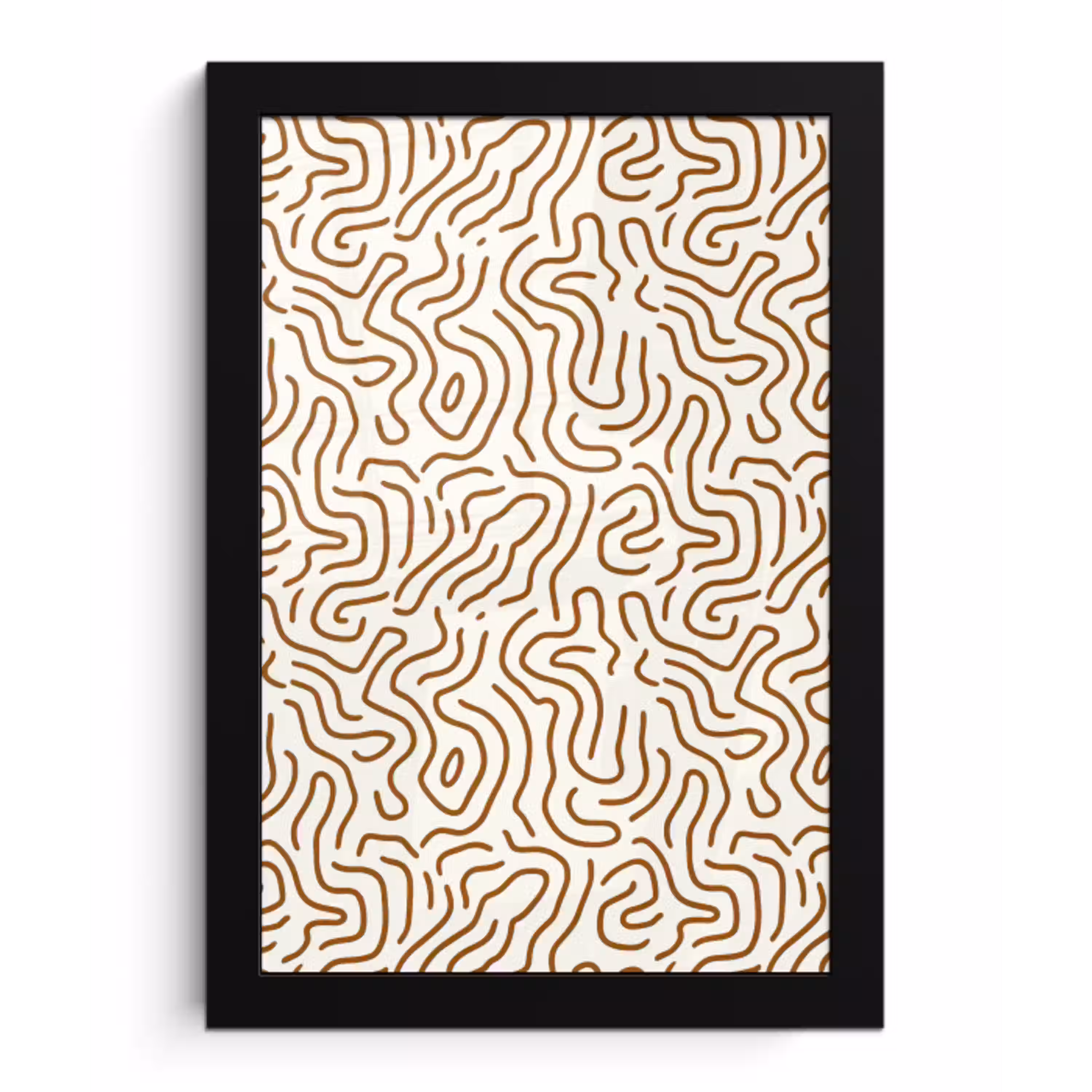 Minimalistisch - Patroon - Terracotta fotolijst zwart zonder passe partout klein 224 -3d