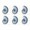 Blauw - Schelp - Spiraal onderzetter kurk middel -3d