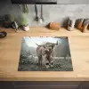 Schotse Hooglander - Bos - Mist - Koe - Dieren - Natuur Inductie beschermer vinyl 3mm middel -sfeer5