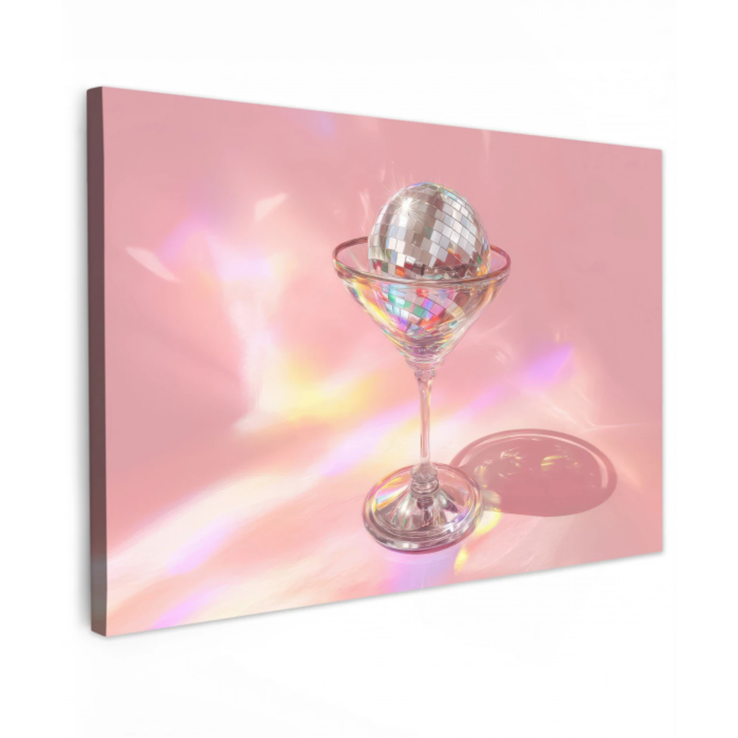 Martiniglas - Discobal - Fonkelende lichtvlekken canvas 2cm klein -z3d