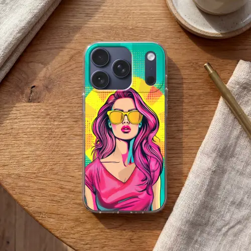 Zonnebril - Vrouw - Zonnig - Geel Telefoonhoesje iPhone 17 Pro klein -sfeer1
