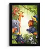 Jungle - Jongens - Meiden - Baby - Olifant - Leeuw - Giraf fotolijst zwart zonder passe partout klein -3d