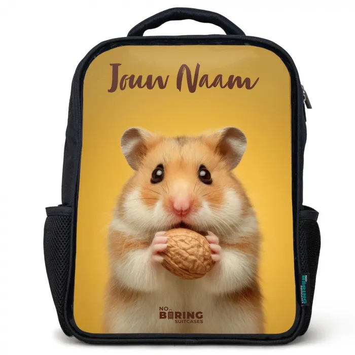 Hamster - Walnoot - Dier Rugzak - Zwart middel -3d