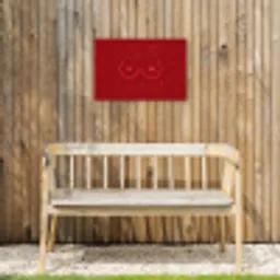 Big titties small heart - Rood - Hart Tuinposter op houten frame 2 cm dik klein -sfeer4