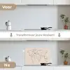Wereldkaart - Simpel - Vliegtuig keuken achterwand spatscherm klein -voor_na_NL