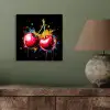 Kersen - Fruit - Graffiti - Verf - Abstract - Modern - Kleurrijk aluminium wit klein -sfeer2