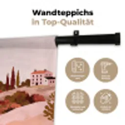 Heuvellandschap - Grafisch - Terracotta Wandkleed katoen klein -tsfeer2_DE