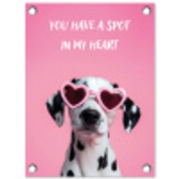 Hartjes - Hond - Valentijn - Roze tuinposter los doek klein -3d