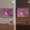 Panter - Zonnebril - Kauwgombel - Roze Light Box met batterij (Wandlamp) middel -sfeer3