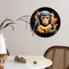 Aap - Graffiti - Kleurrijk - Bananen - Modern Wandcirkel plexiglas klein -sfeer4