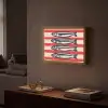 Sardines - Rood en beige strepen Light Box met batterij (Wandlamp) middel -sfeer1