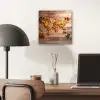 Wereldkaart - Pizza - Houten ondergrond aluminium wit klein -sfeer5