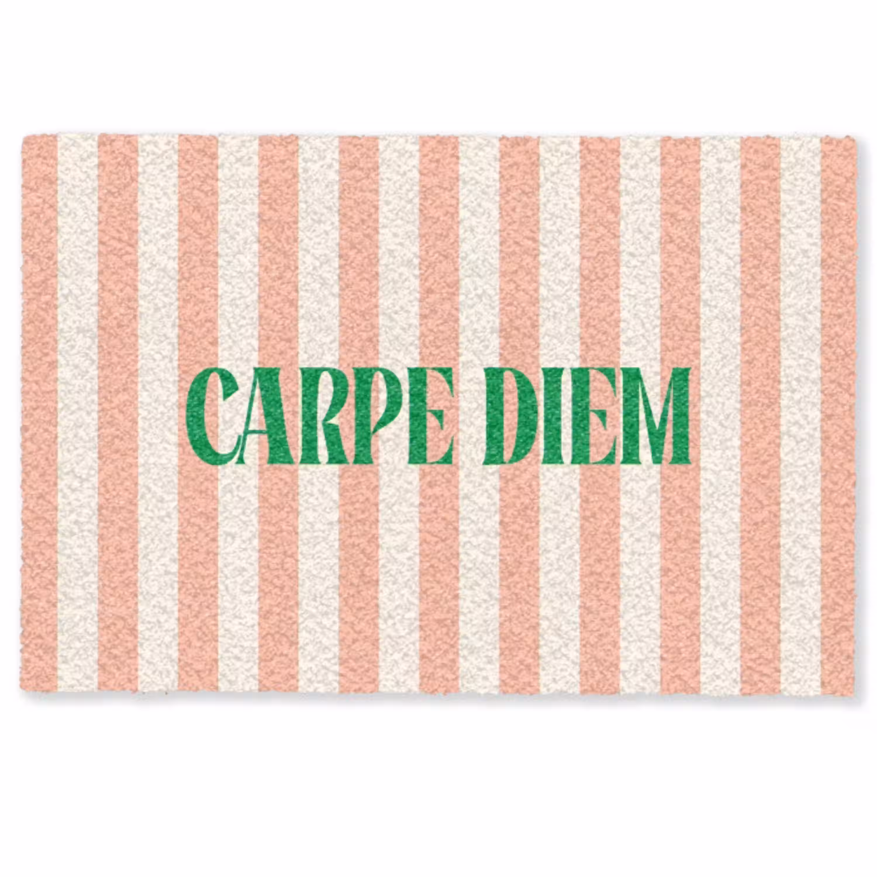 Zachtroze - Groen - Strepen - Carpe Diem Deurmat klein -zkaufland3d