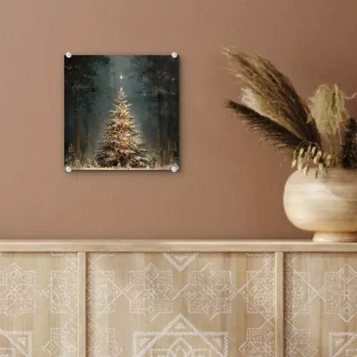 Kerstboom - Bos - Sneeuw - meerkleurig plexiglas 5mm klein -sfeer5
