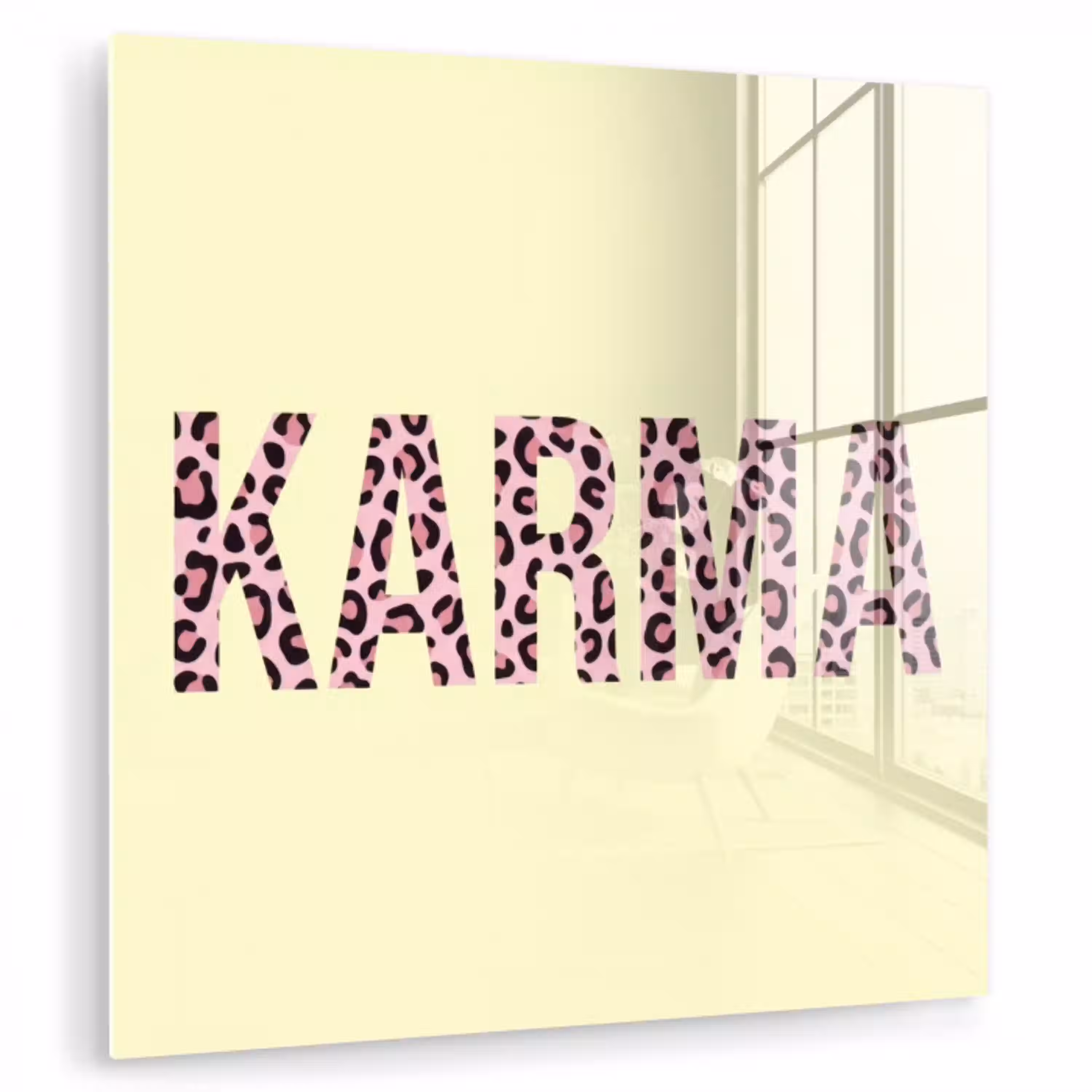 Karma - Luipaardprint - Geel plexiglas 5mm klein -zzzproduct_nieuw