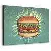 Hamburger - Illustratie - Sla - Kaas Textielframe zwart klein -3d