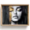 Gezicht - Vrouw - Penseelstreken - Abstract Dienblad Rechthoek middel -z3d_shopping