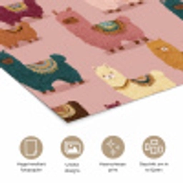 Alpaca's - Patroon - Kleurrijk poster papier klein 62 -closeup_NL