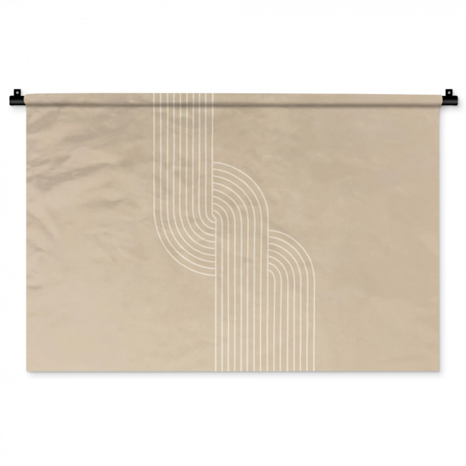 Parallelle lijnen - Lichte textuur - Beige Wandkleed katoen middel -zz3d