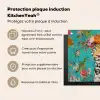 Luipaard - Bloemen - Kroon Inductie beschermer vinyl 3mm middel -zzzzzzusp-haakje_FR