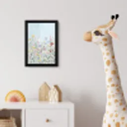 Weidebloemen - Illustratie - Kleurrijk fotolijst zwart zonder passe partout klein -usfeer4_kinderkamer