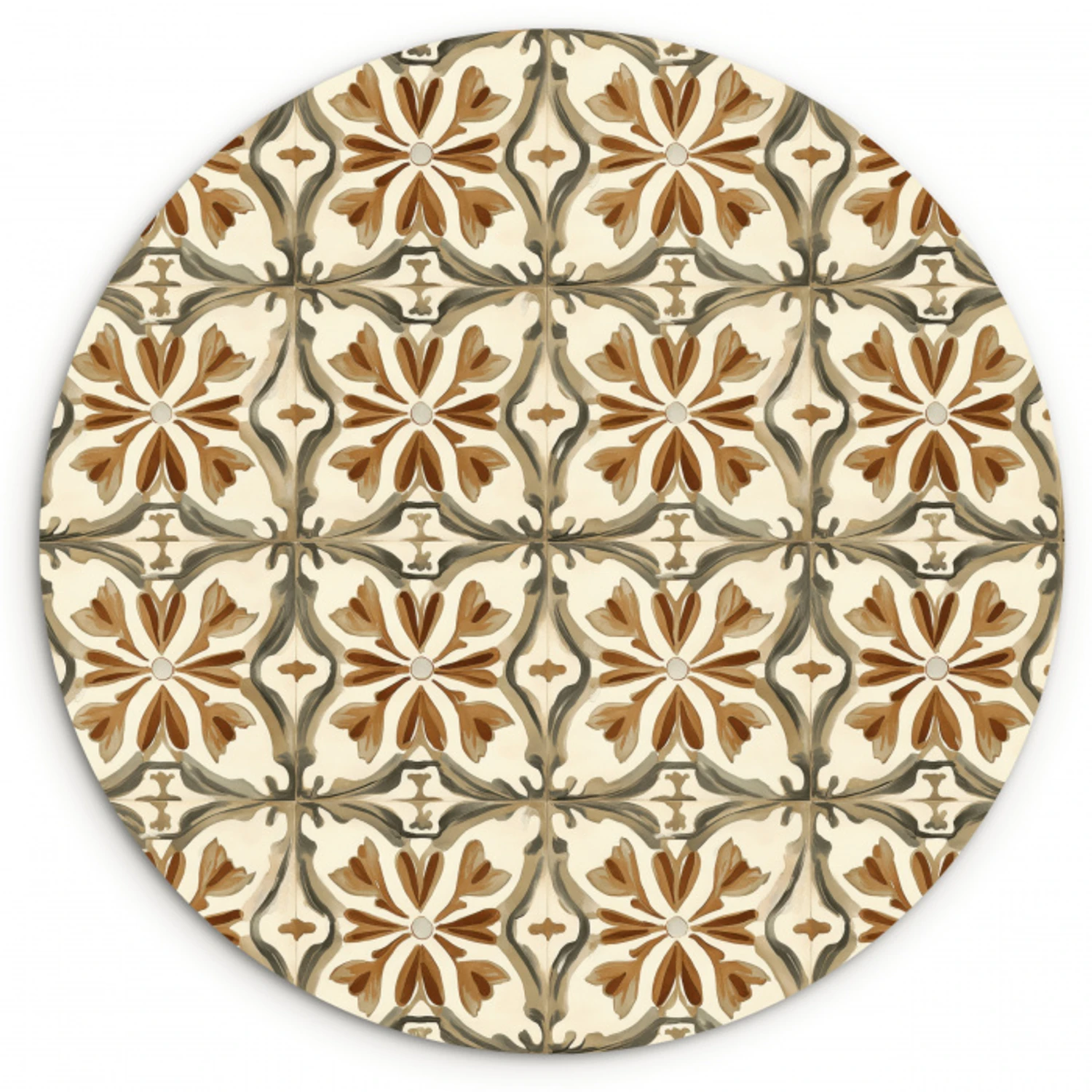 Siertegel - Patroon - Bruin Wandcirkel kunststof plaat 5mm dik klein 188 -3d
