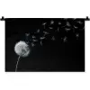 Paardenbloem - Zwart - Natuur Wandkleed katoen klein -zz3d