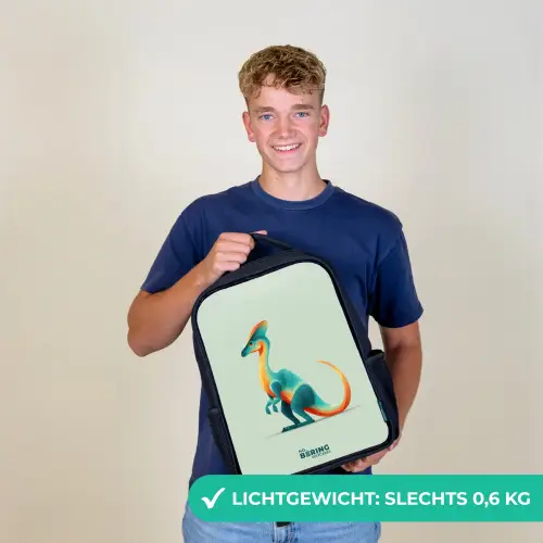 Elegante dino met kam Rugzak - Zwart middel -sfeer7_NL