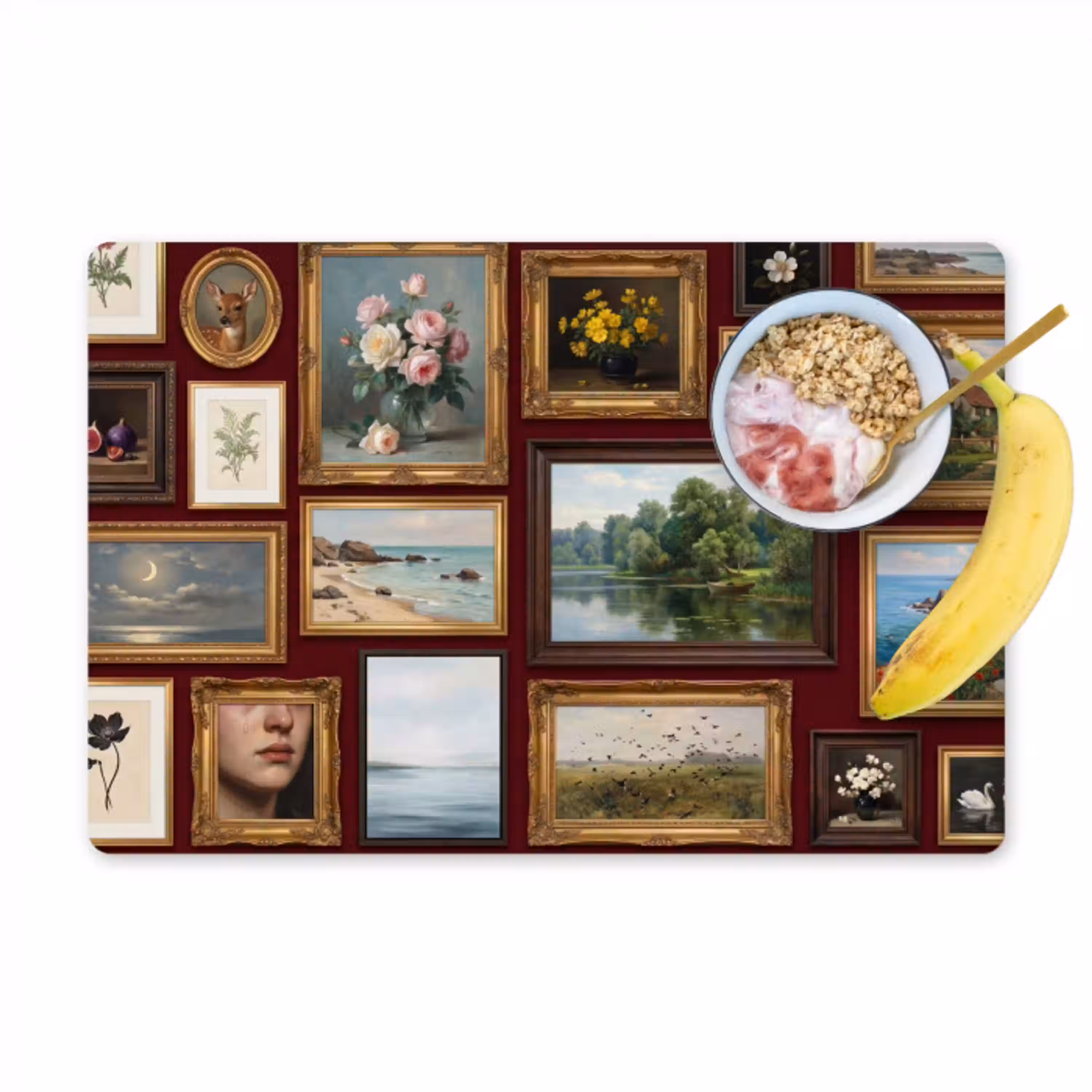 Bloemen - Vaas - Klassiek - Kunst - Rood Placemat vinyl groot -zzzproduct_Kitchenyeah-website