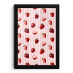 Strepen - Aardbei - Roze fotolijst zwart zonder passe partout klein 224 -3d