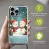 Sneeuwpop - Kerstsneeuw - Groen - Rood Hoesje iPhone 16 Pro Max met koord klein -sfeer2_NL