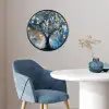Boom - Blauw - Goud - Abstract Fotolijst rond zonder passe partout klein -sfeer2