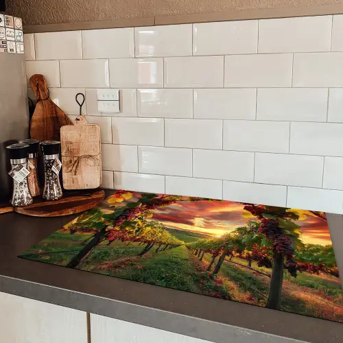 Wijngaard - Druiven - Zonsondergang Inductie beschermer vinyl 3mm klein -sfeer3