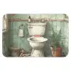 Vintage - Toilet - Illustratie WCmat klein -3d