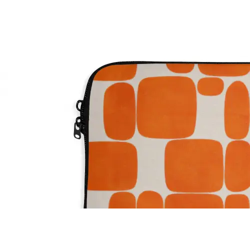 Patroon - Retro - Oranje laptophoes neopreen klein 279 -detail
