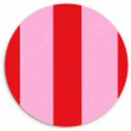 Strepen - Klassiek - Roze Wandcirkel kunststof plaat 5mm dik klein 188 -3d