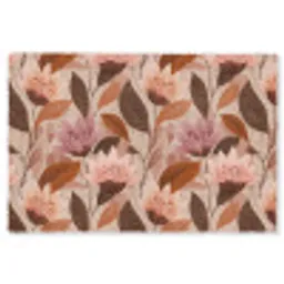 Bloemen - Bladeren - Bruin Vloerkleed Rechthoek klein 1091 -3d