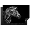 Zebra - Zwart - Wit - Portret - Dieren Inductie beschermer vinyl 3mm klein -3d
