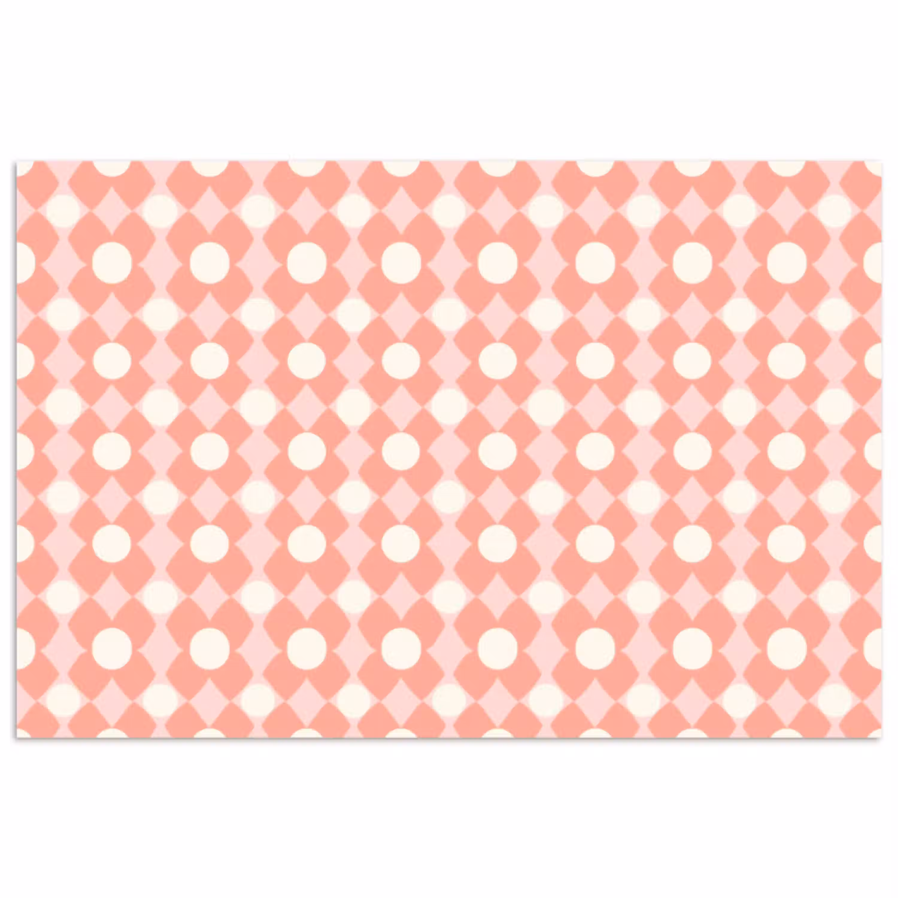 Koraal - Retro - Geometrisch - Patroon poster papier klein 62 -3d
